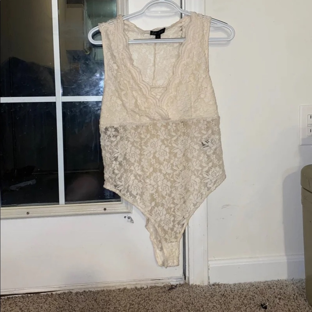 White lace bodysuit